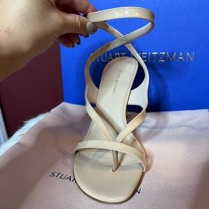 Stuart Weitzman Size 37 Ankle Wrap Heel Sandals in like new condition!